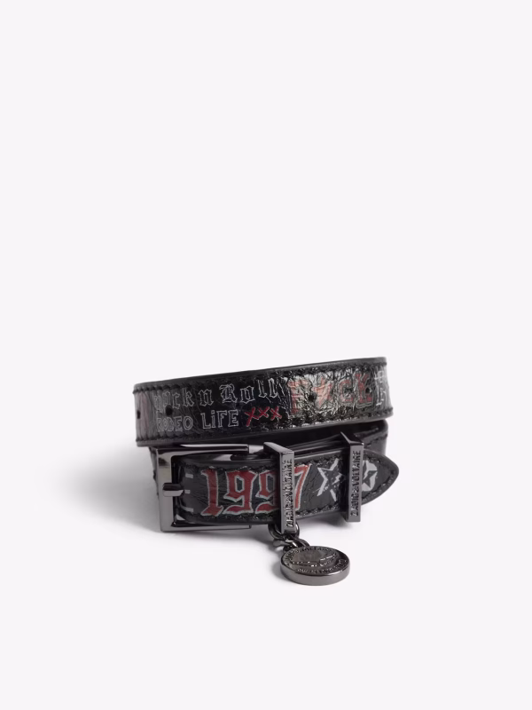 SUNNY LEATHER TAG DBL BRACELET