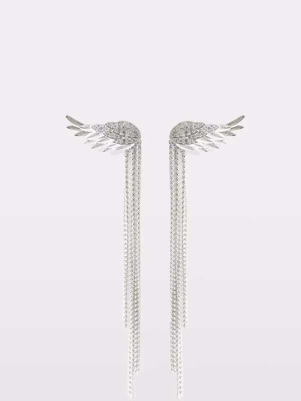 ROCK FEATHER CHAIN EARRINGS